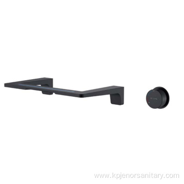 Matte Black Single Lever Wall Mounted Basin Faucet